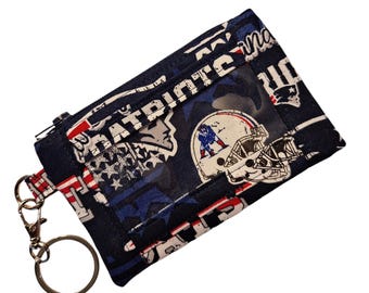 Bolsa de identificação com chaveiro NFL New England Patriots e cordão