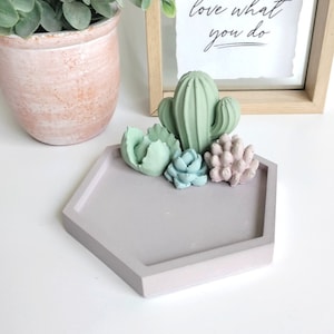 Cactus Plant Ring Stand Jewelry Holder 3D Printed Trinket Tray