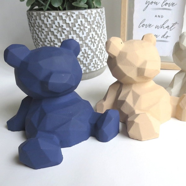 Painted Concrete Bear - Baby Nursery decor - Gift - Statue - Cement Bear-Baby shower