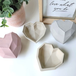 Geometric Heart Box Jewelry Box Trinket tray Gift box Valentines Love Favors Container Storage 画像 1