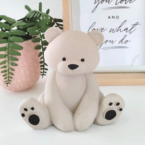 Handmade Pigmented Concrete Animal Statue: Nursery Decor Gift