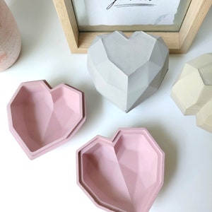 Geometric Heart Box Jewelry Box Trinket tray Gift box Valentines Love Favors Container Storage image 2