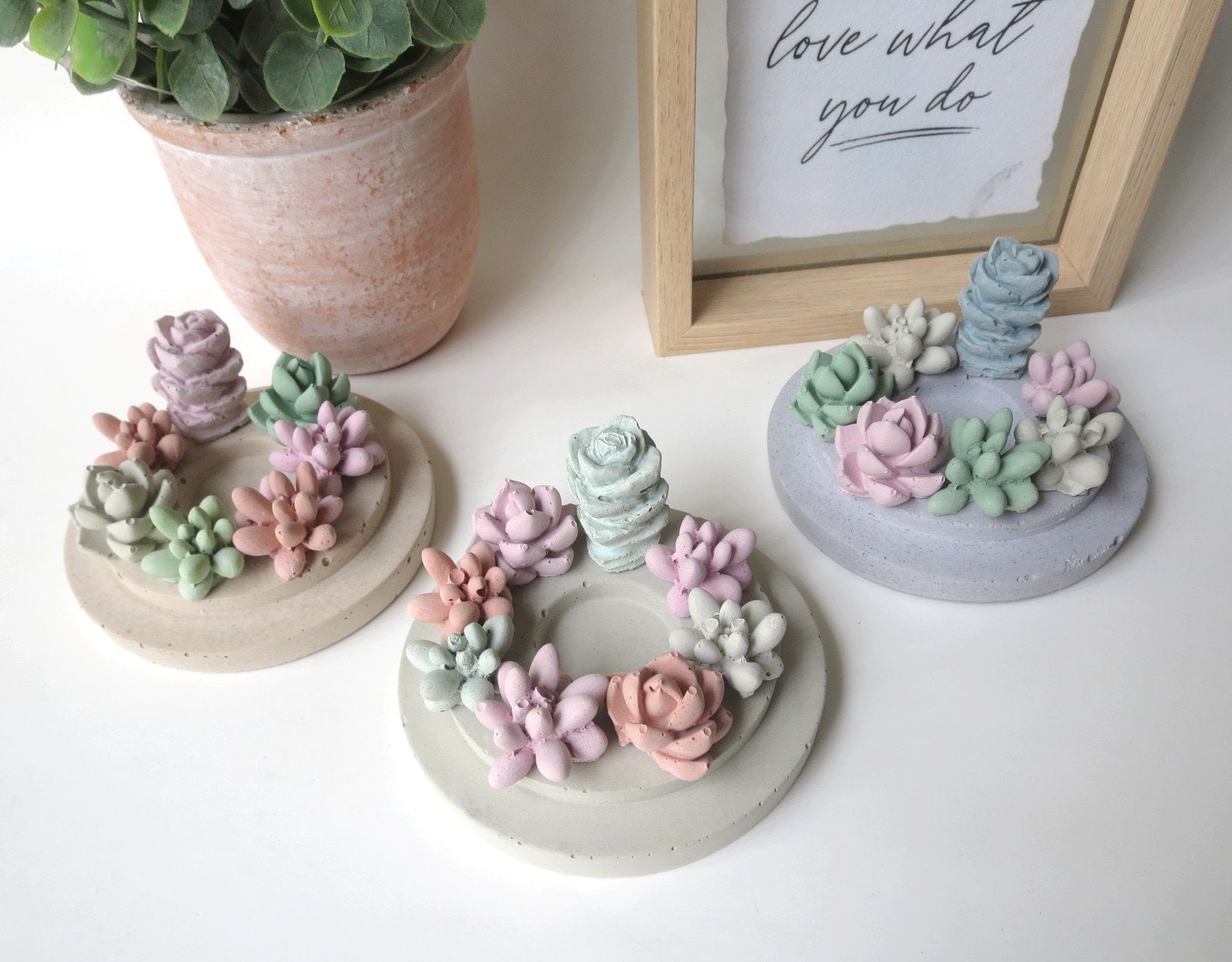 Concrete Succulent Essential, Fragrance Oil Diffuser, Home Decor, Office Gift, Handmade, Aroma Stone