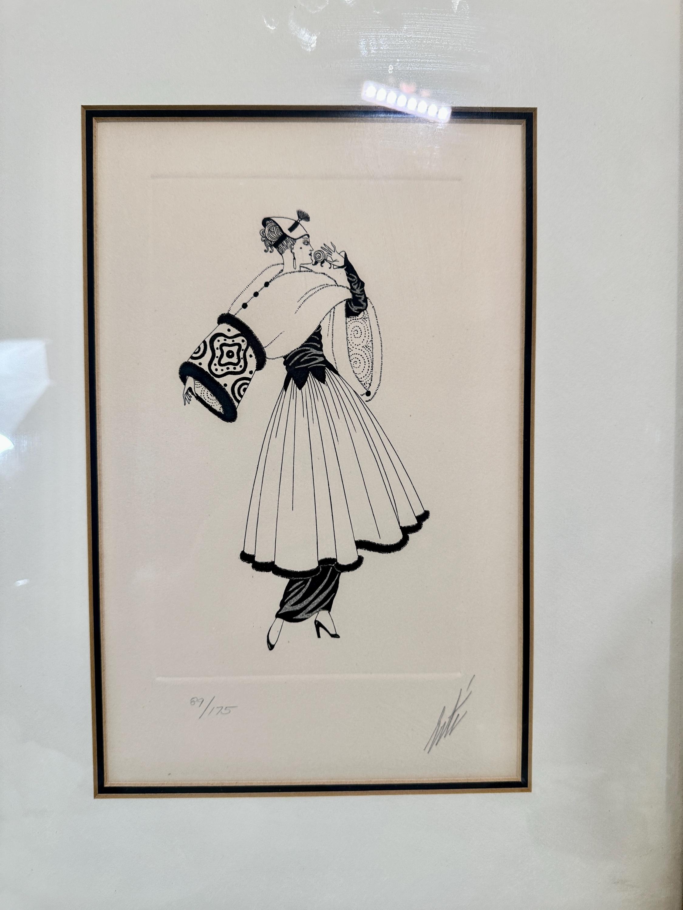 Erte Black White - Etsy