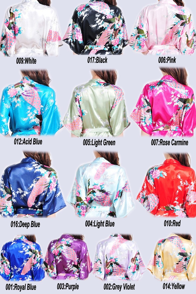 CD1 Kimono Robes Spa Robes Wedding Gifts Getting Ready Robes Bridal Party Robes Floral Robes Light Blue Ready Robes Shower robes