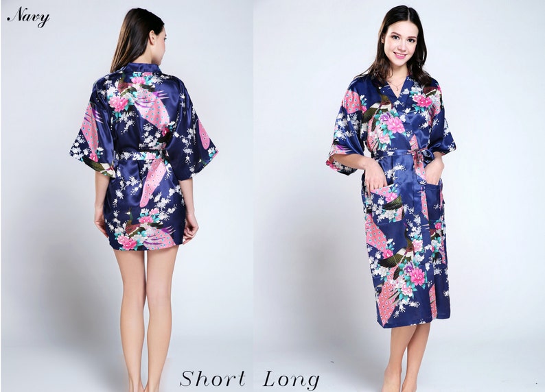 CD1 Kimono Robes Spa Robes Wedding Gifts Getting Ready Robes Bridal Party Robes Floral Robes Light Blue Ready Robes Shower robes