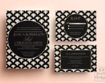 golden wedding invitation template printable wedding etsy