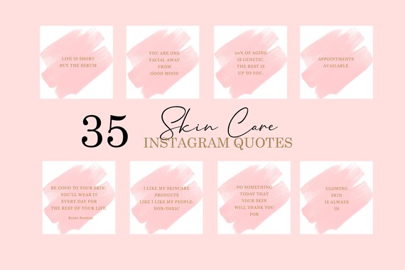 35 skin care instagram posts esthetician social media posts skin instagram posts pack natural skin social media cosmetics instagram pink Il_570xn