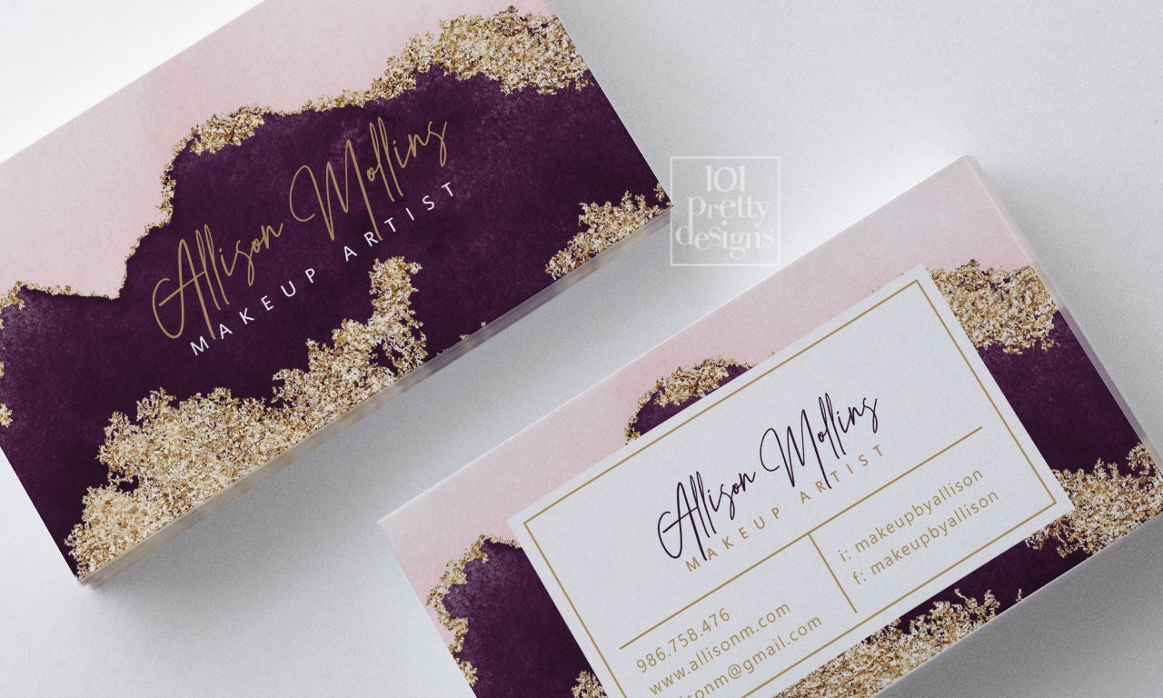 Gold Glitter Business Card Design Printable Business Card Gold Etsy
