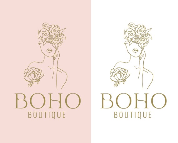 One line art logo design boho logo design beauty logo modern logo premade logo spa logo line art logo boutique beauty bar jewelry logo Il_570xn