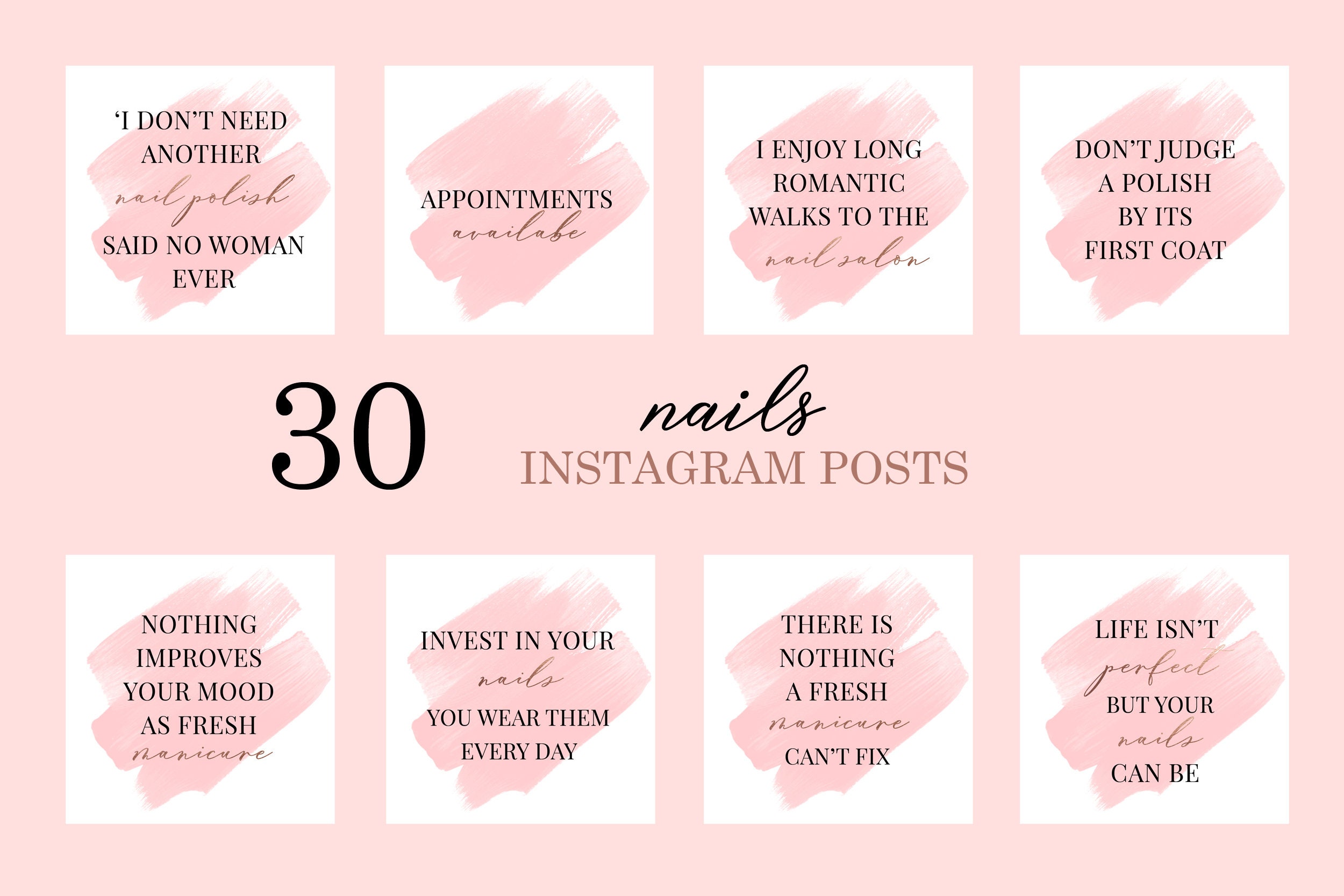 30 Nail Instagram Posts Nails Social Media Posts Nail Etsy India