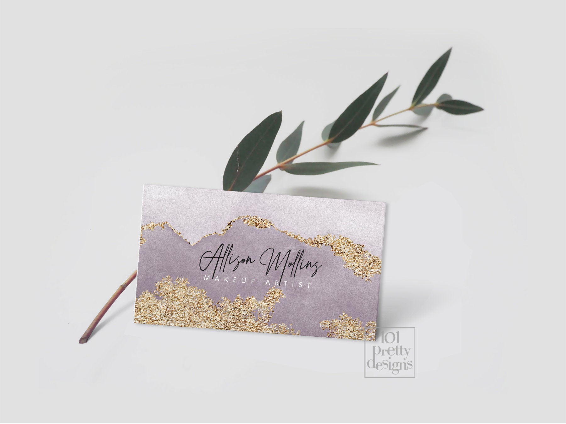 Gold glitter logo design premade logo template lilac logo | Etsy