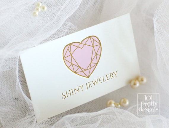 Jewelry Logo Design Premade Logo Heart Logo Graphic Design