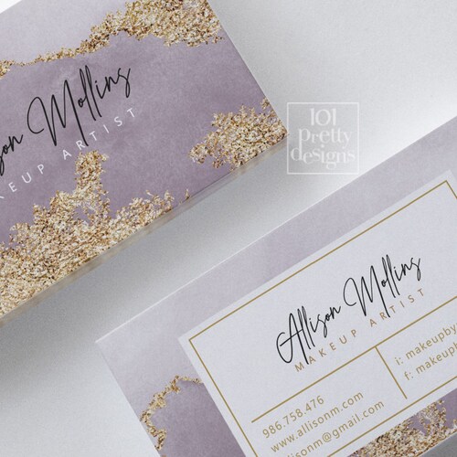 Gold Glitter Business Card Design 