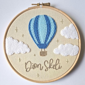 Hot Air Balloon 6 Inch Embroidery Hoop Art image 1