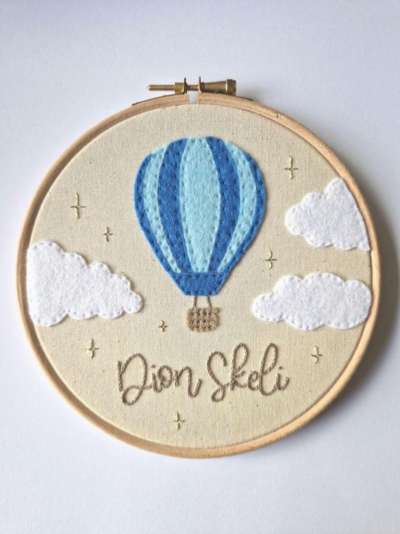 Hot Air Balloon 6 Inch Embroidery Hoop Art