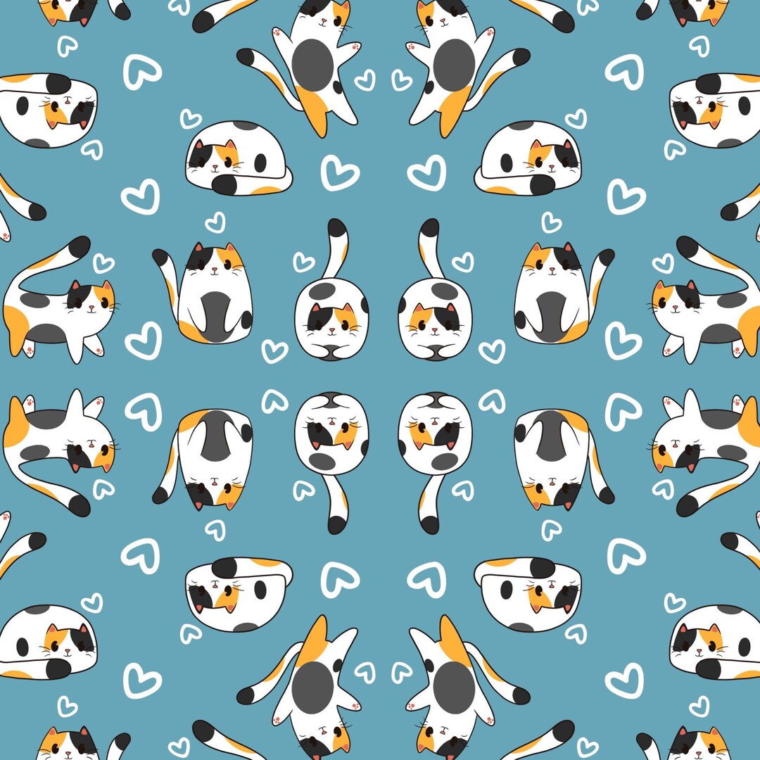 Calico Cat Repeat Pattern Design (PNG) - Etsy Australia