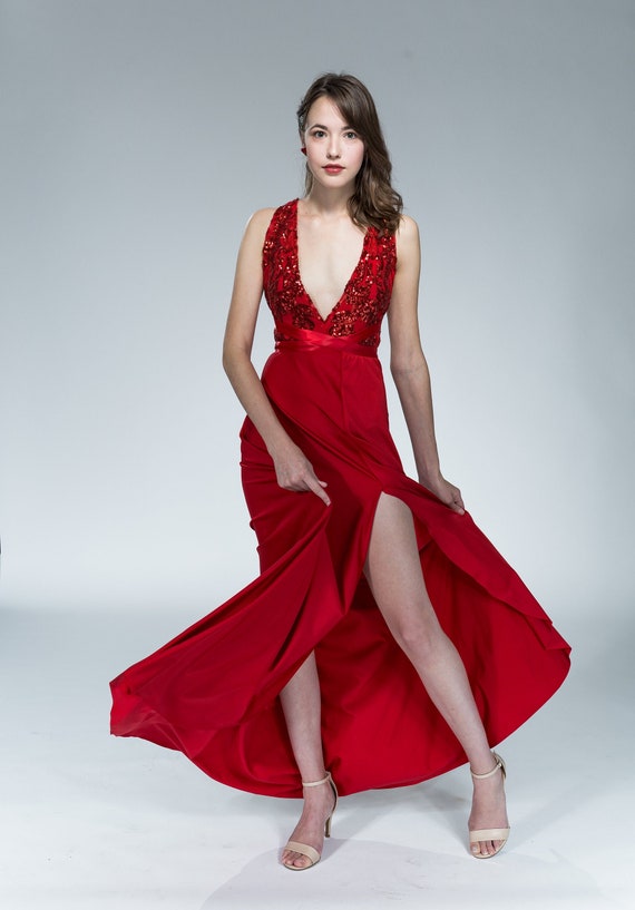 wrap around evening gown