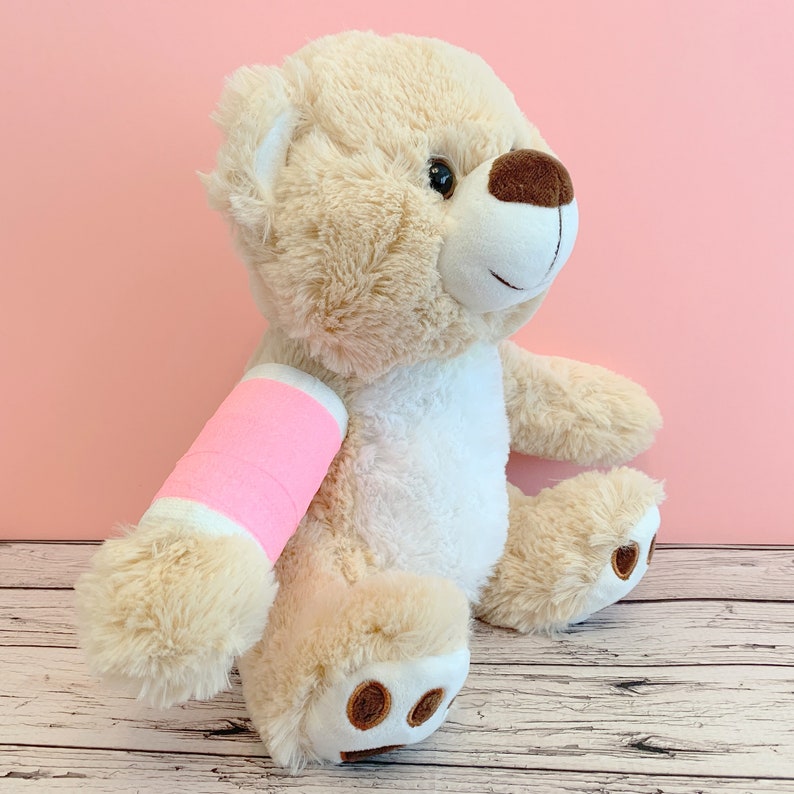 Broken Arm Bear 12 Higgy Bear with Pink Broken Arm Etsy