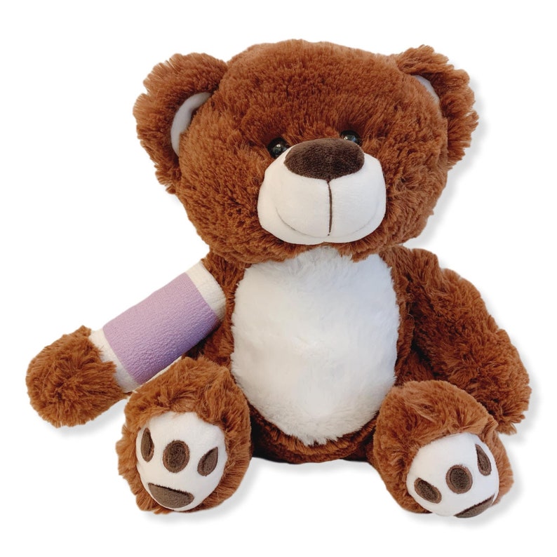 Broken Arm Bear 12 Higgy Bear with Light Purple Broken Etsy