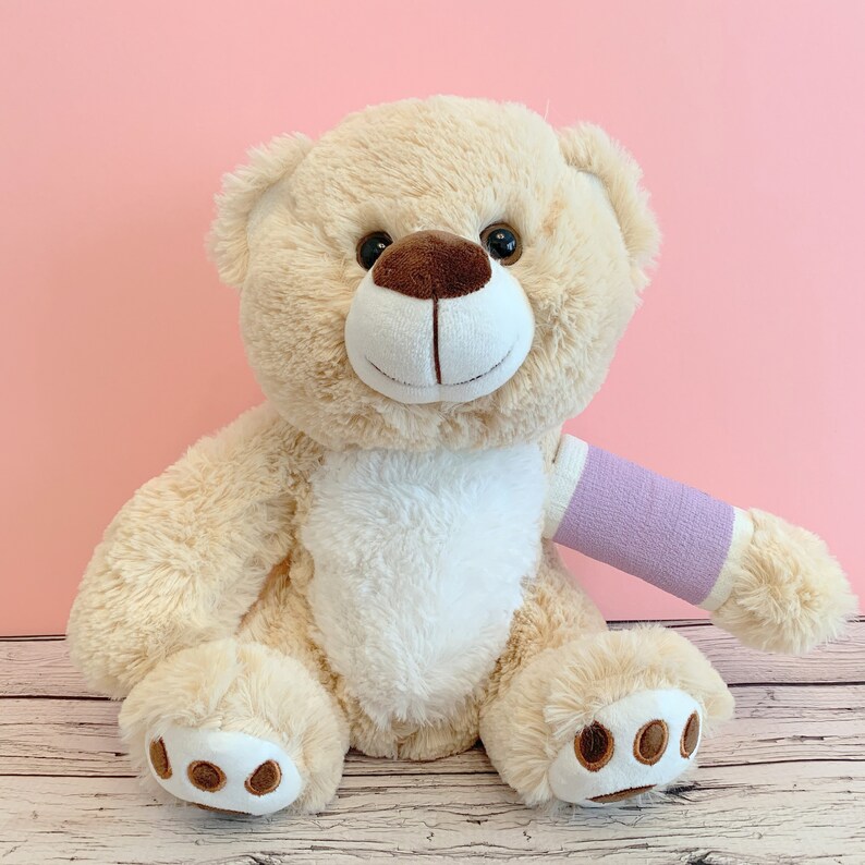 Broken Arm Bear 12 Higgy Bear with Light Purple Broken Etsy