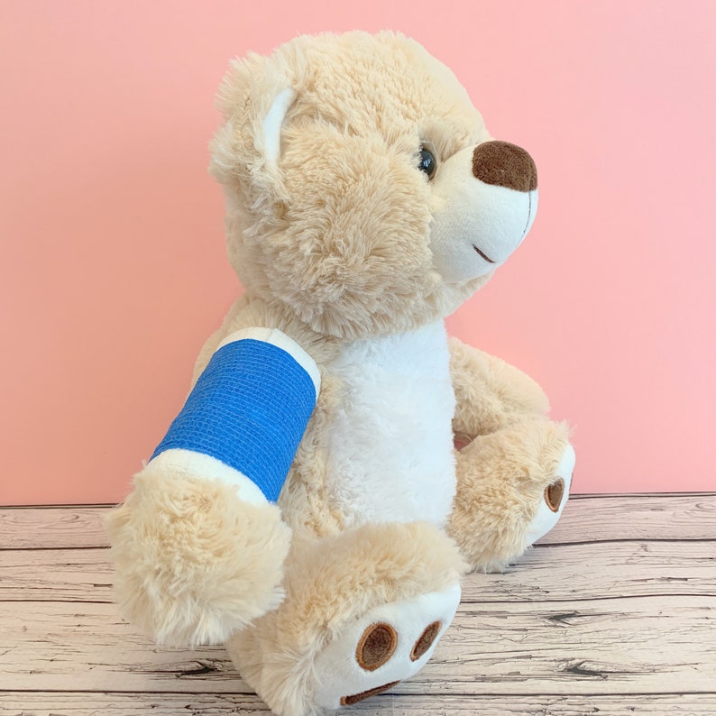 Broken Arm Bear 12 Higgy Bear with Blue Broken Arm Etsy