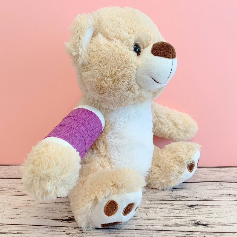 Broken Arm Bear 12 Higgy Bear with Purple Broken Arm Etsy
