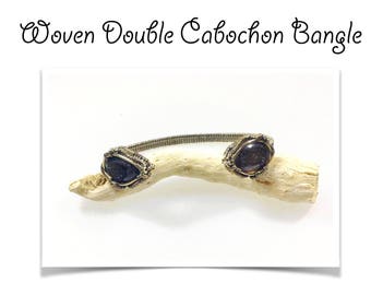 TUTORIAL - Woven Double Stone Cabochon Bangle bracelet