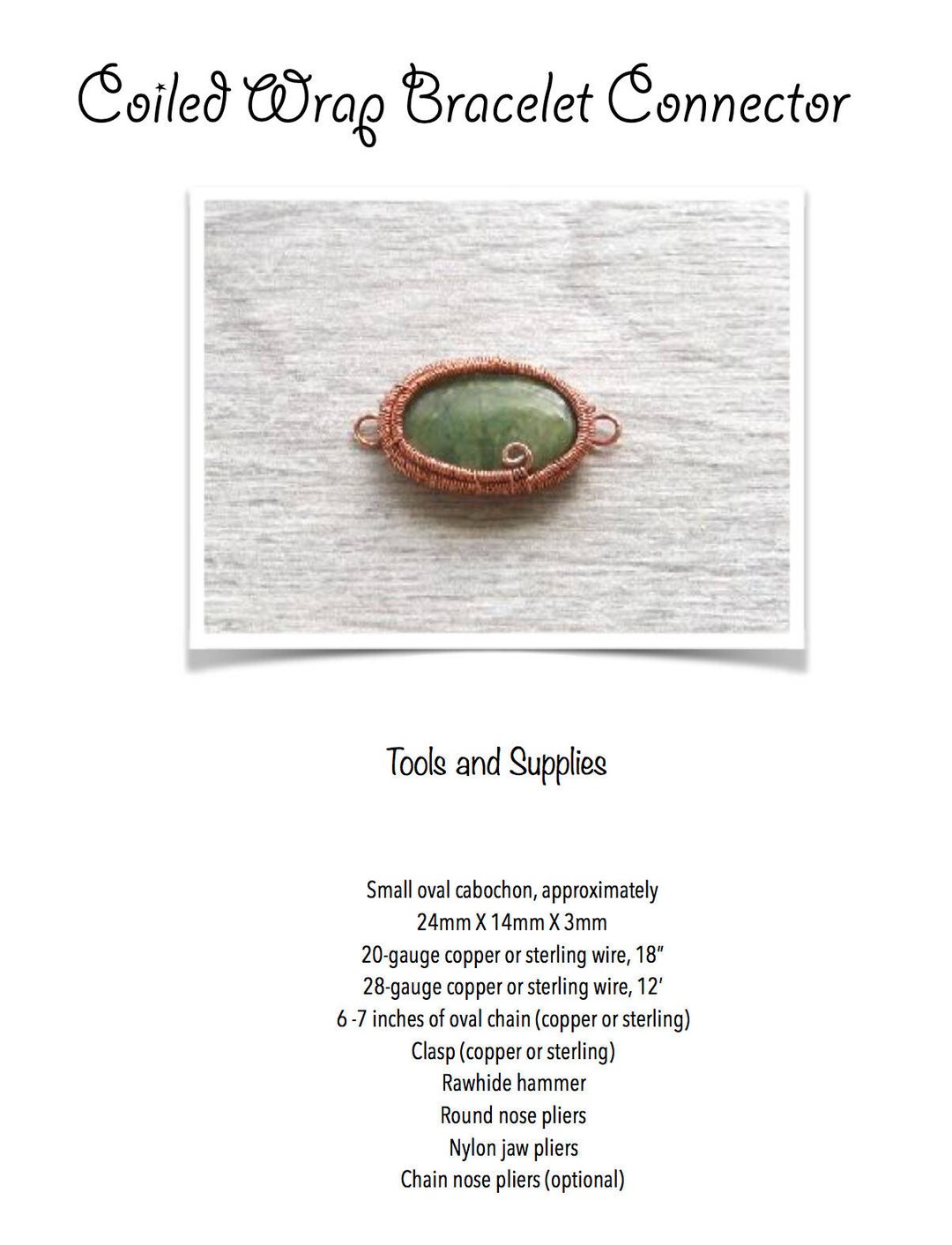 TUTORIAL Coiled Wrap Bracelet Connector Wire Wrapping