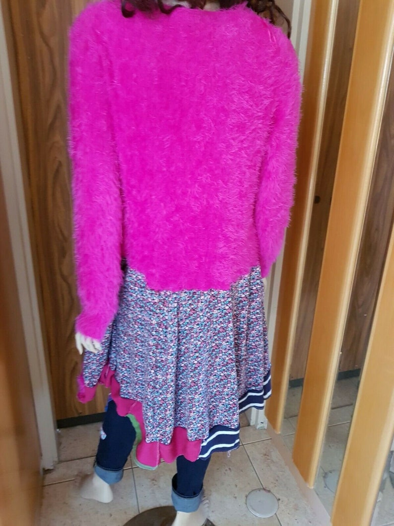 Upcycled Recycled dress Boho Lagenlook Bohemian Top Gyps Tunic Size L