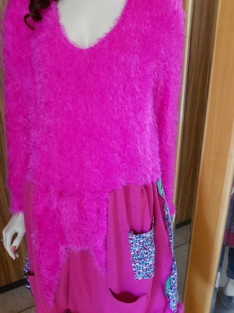 Upcycled Recycled dress Boho Lagenlook Bohemian Top Gyps Tunic Size L
