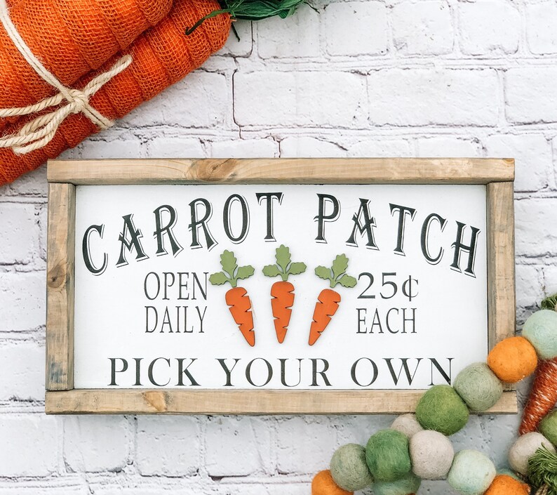 Carrot patch / easter sign/ easter decor/ spring sign/ spring Etsy