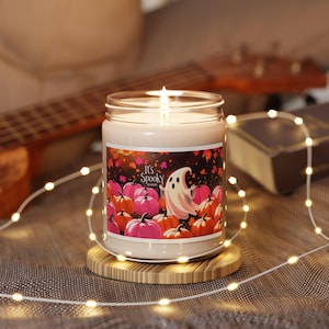 Scented Soy Candle / Pink pumpkins / Ghost candle / Fall candle