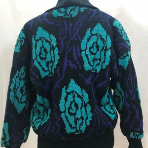 Excellent Condition Size XL Vintage 80/'s Rocker LeatherKnit Coat by Street Scene