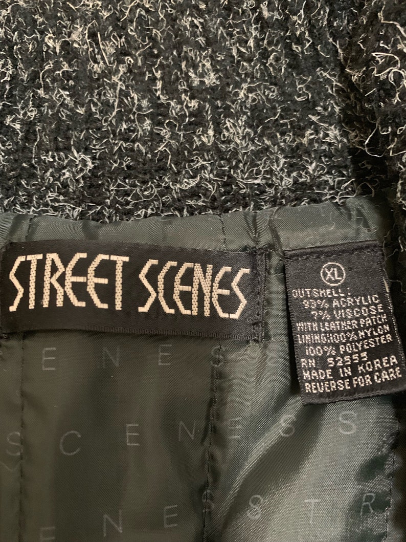 Excellent Condition Size XL Vintage 80/'s Rocker LeatherKnit Coat by Street Scene