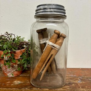 Vintage XL Wooden Clothespin Bundle (3)...laundry. Wood. Line Drying ...
