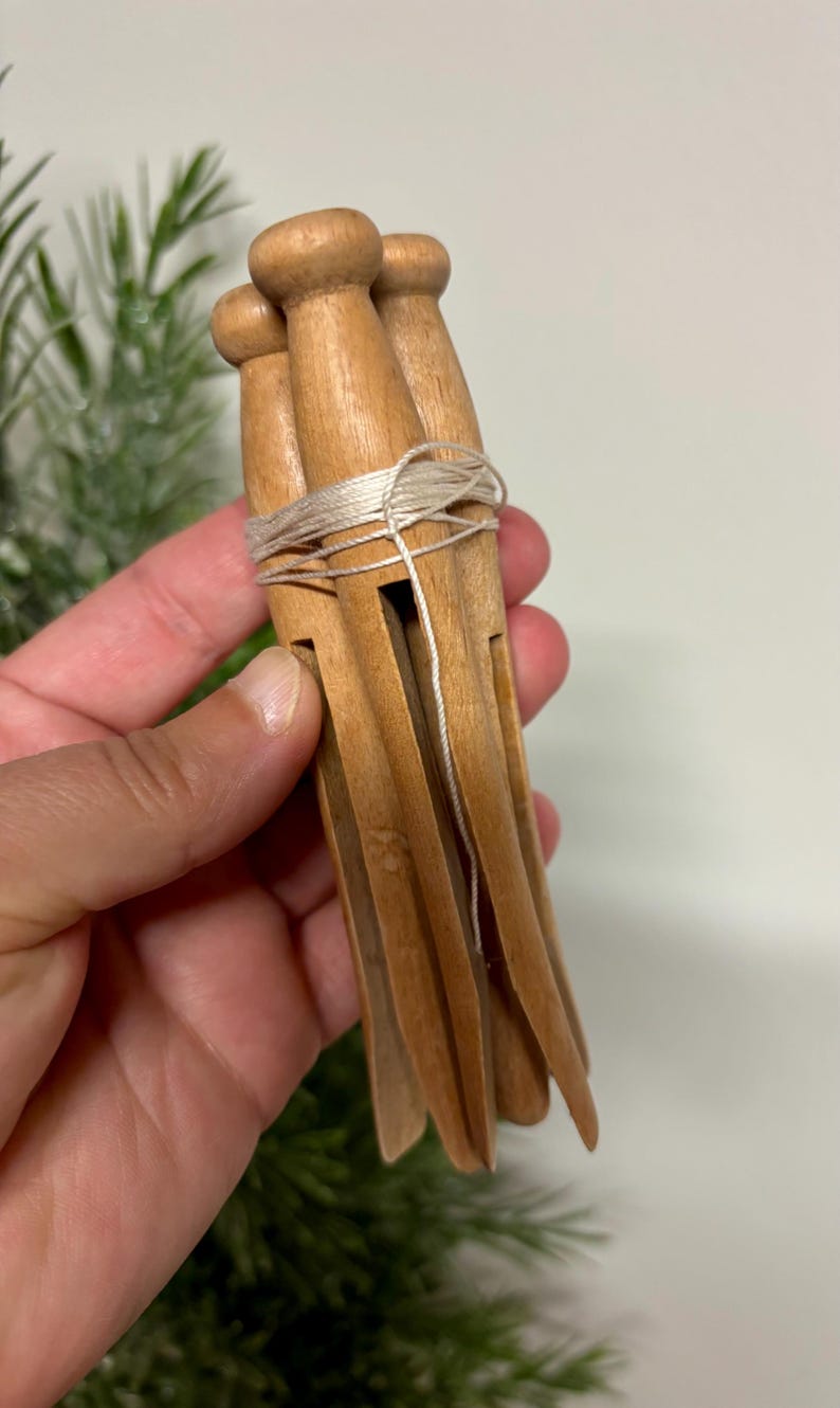 Vintage XL Wooden Clothespin Bundle (3)...laundry. Wood. Line Drying ...