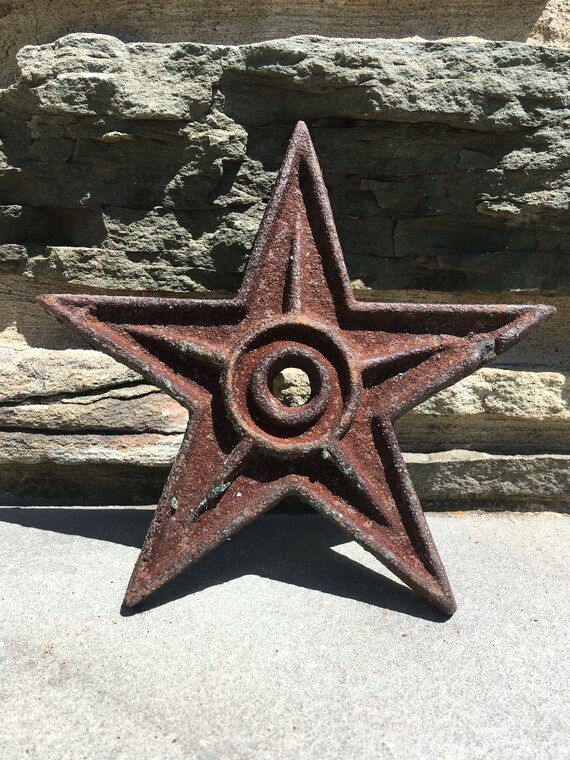 Vintage Architectural Star Cast Iron Rusty Old Barn Etsy