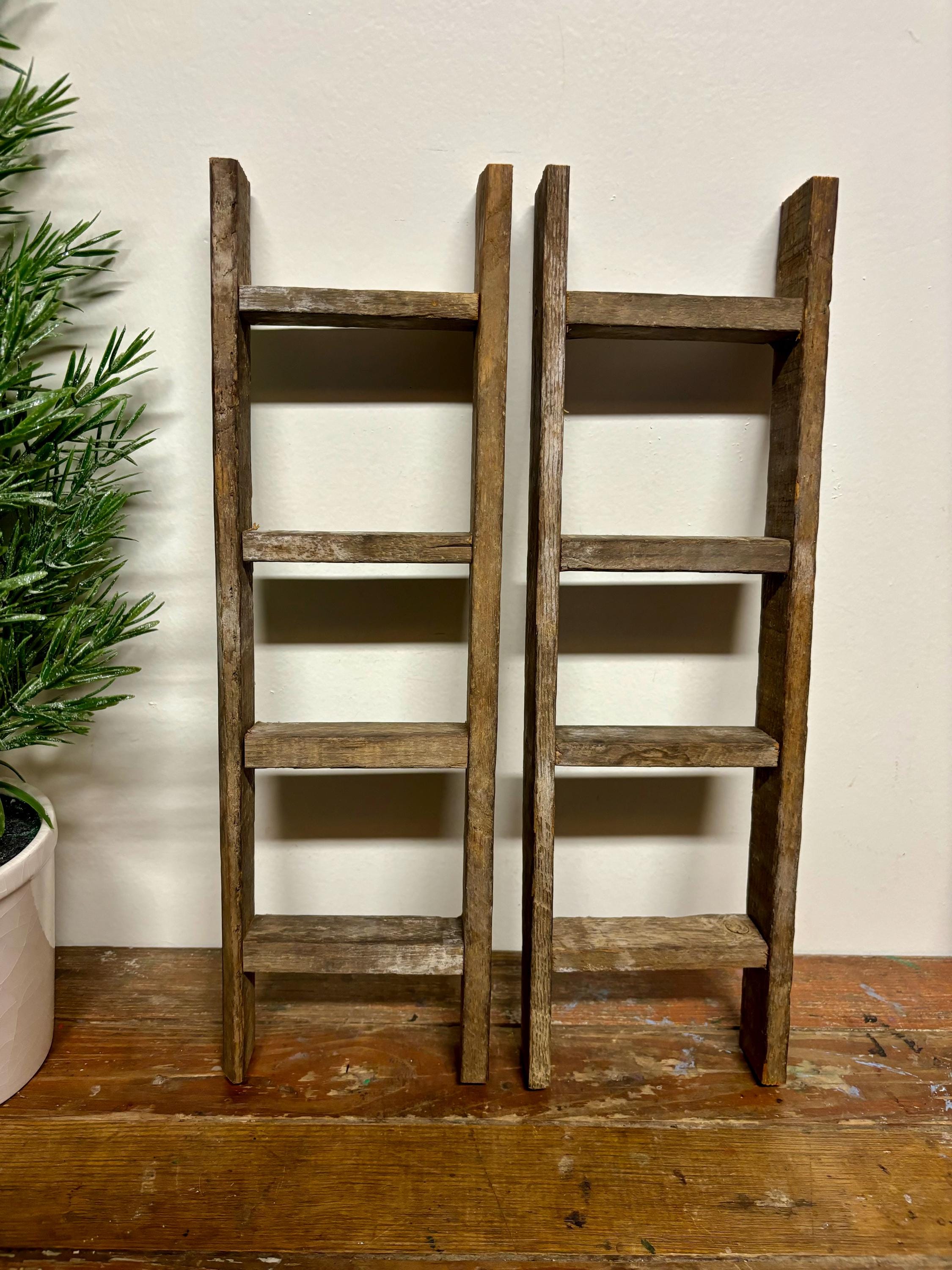 tobacco stick ladder Tobacco Lath 16” Mini Ladder...small. Primitive. Country. Farmhouse. Craft  Supply. Distressed. Rustic. Antique. Gallery Wall Hanging