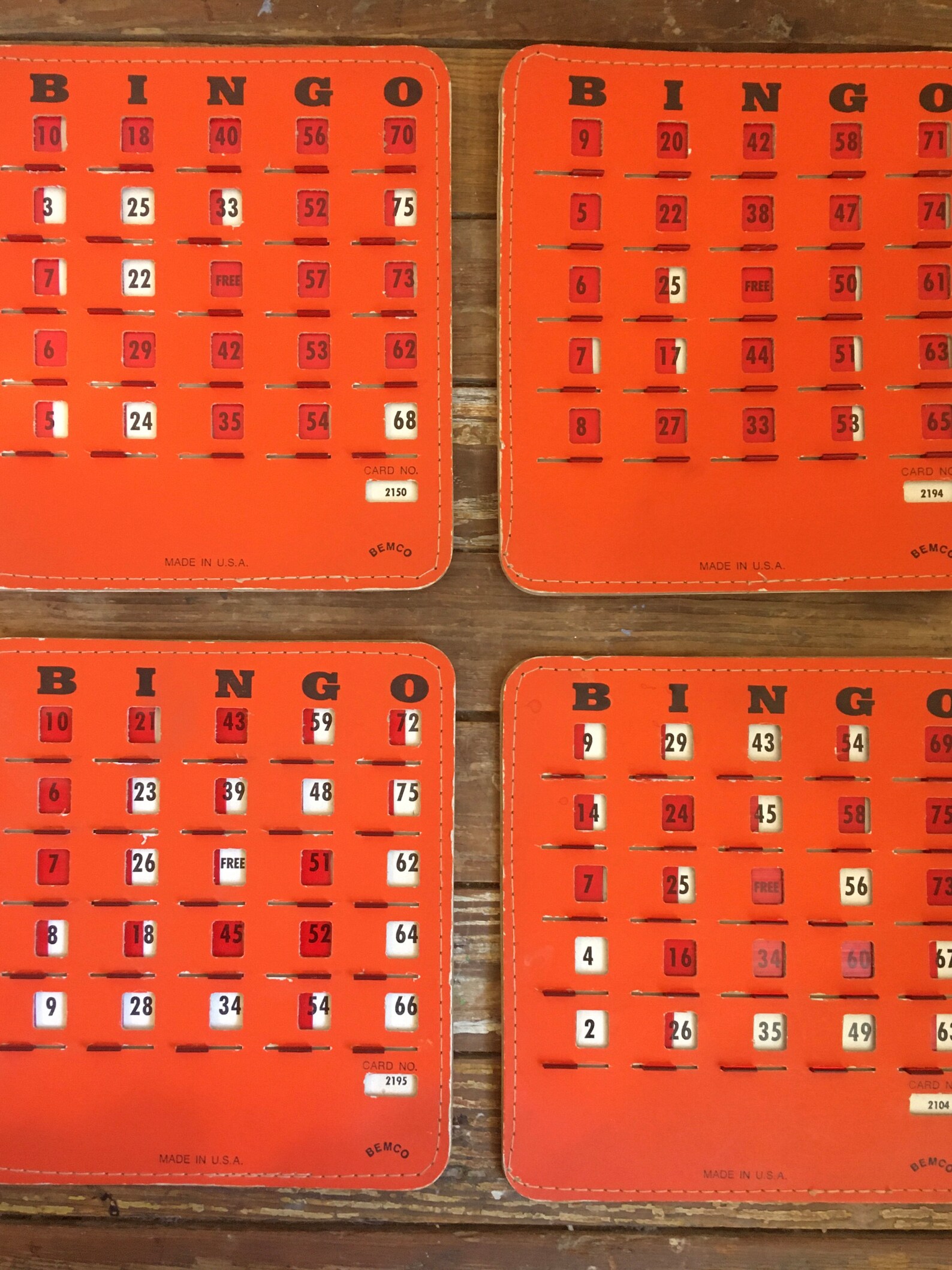 Vintage Bingo Card Set 4...Four. Retro. Old. Game. Card. Etsy