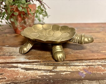 Vintage Brass Turtle Dish...Metal. Boho. Retro. Jewelry. Holder. Plate. Container. Storage. Organization. Rings. Trinkets. Tortoise. Animal
