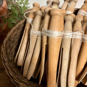 Vintage XL Wooden Clothespin Bundle (3)...laundry. Wood. Line Drying ...