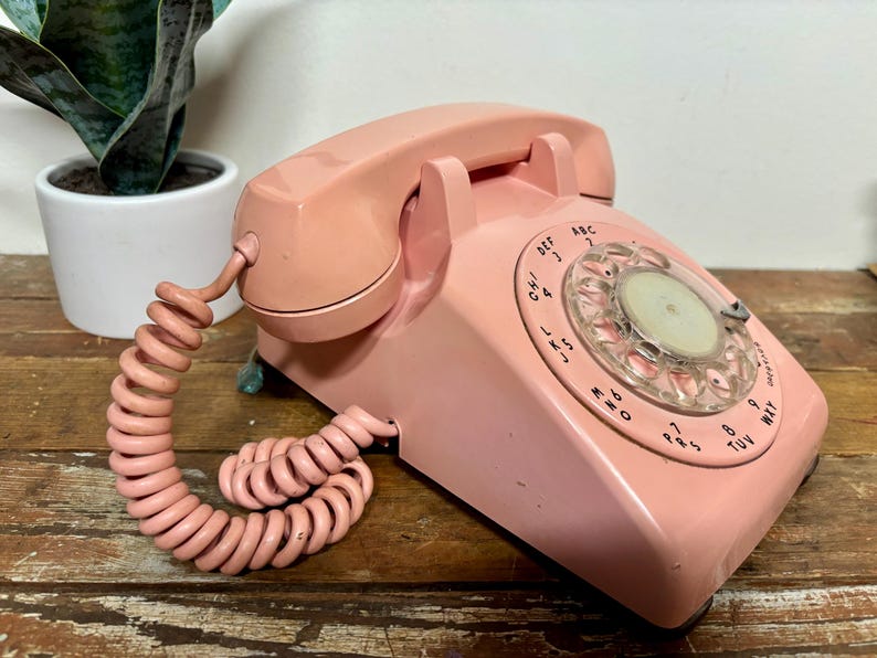 Vintage Pink Rotary Phone...retro. Kitschy. Western Electric. Photo ...