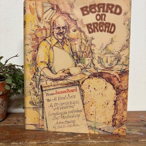 Vintage “Beard on Bread” Cookbook…James Beard. 1980. Retro. Beige. Book. Hardcover. Recipes. Manual. Kitchen. Sourdough. Breadmaking.