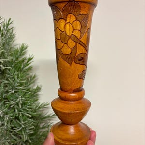 Vintage Mid Century Wood Vase…Handmade. Hardwood. Container. Earth Tone. MCM. Minimalist. Hand Turned. 1970’s. Retro Decor. Gift for Mom.