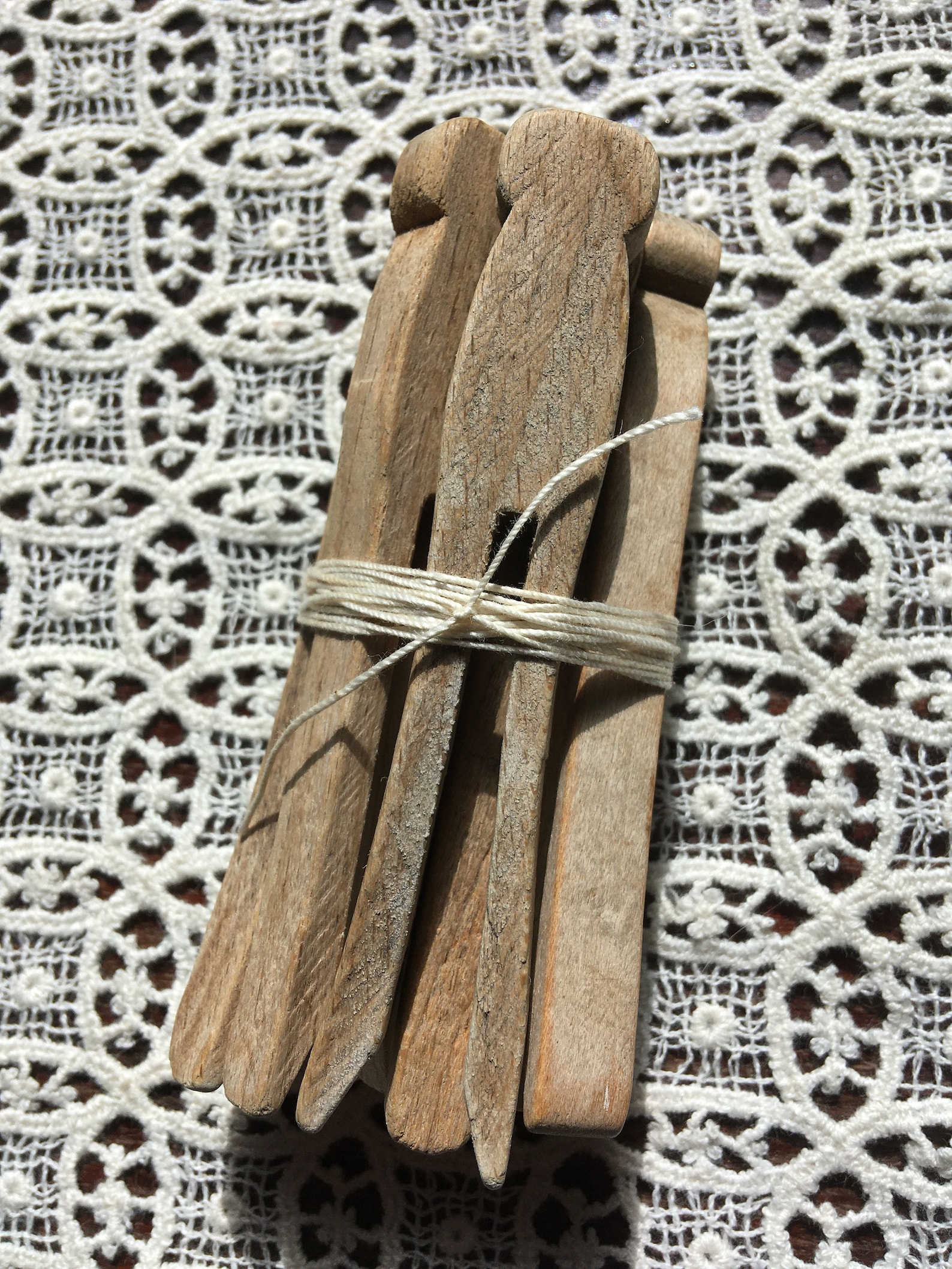 Vintage Wooden Clothespin Set (5)...laundry. Drying. Wood. Old. Retro ...