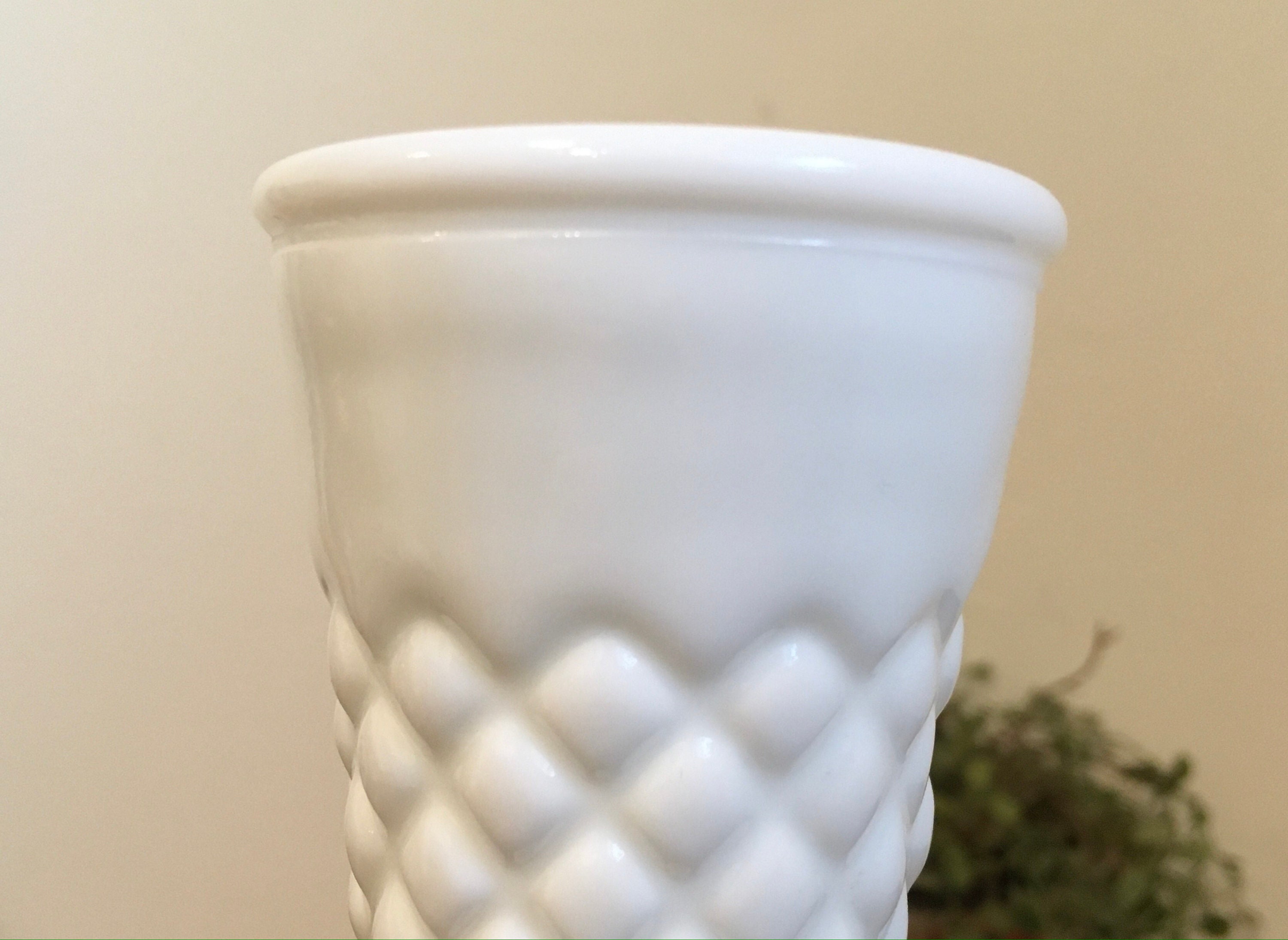 Vase en verre de lait vintage... Vieux. Rétro. Blanc. Bud. Etsy