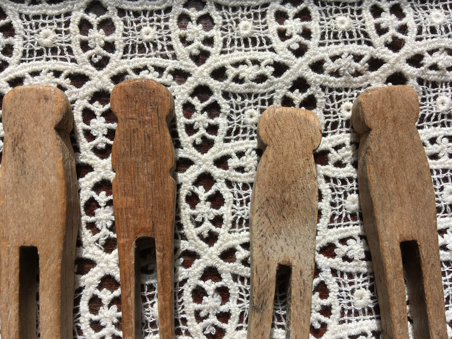 Vintage Wooden Clothespin Set (5)...laundry. Drying. Wood. Old. Retro ...