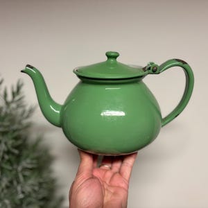 Green Enamel Kettle - Etsy
