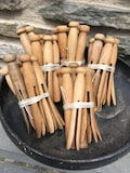 Vintage Wooden Clothespin Bundle (7)...Old. Laundry. Wood. Line. Drying. Retro. Crafting. Primitive. Rustic. Cottage. Farmhouse. Bundle. Peg